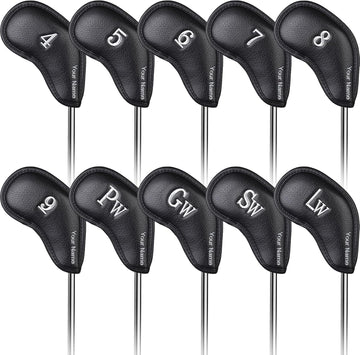 Personalized Magnetic Leather Iron Head Cover Set(4-9, PGSL)